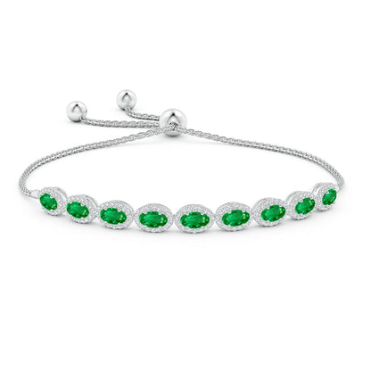 Elegant Oval-Cut Green Gem Bracelet For Women