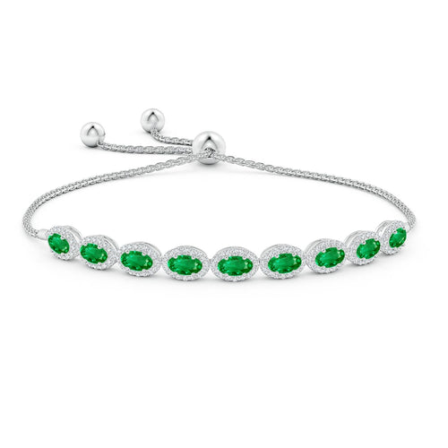 Elegant Oval-Cut Green Gem Bracelet For Women